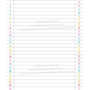 checklist printable planner insert editable refill to do shopping grocery task organizer agenda US letter size resize a5 personal size half image 2