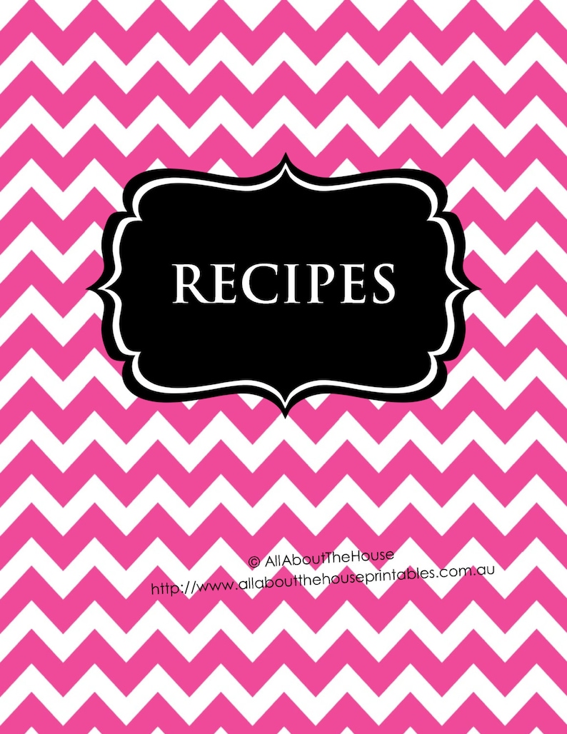 EDITABLE Recipe Binder Printables Recipe Sheet Recipe Card Recipes to Try Template PDF Editable Binder Cover Spine Favorite Recipes Preppy image 1