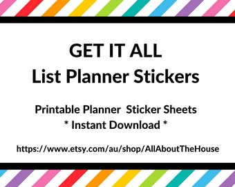 List Planner Stickers Bundle Kit Rainbow Calendar accessory to do check icon happy planner vertical horizontal stackable sidebar any planner