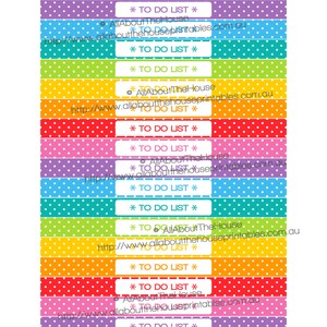 Notes Page Title Topper Header Planner Stickers Checklist Printable To Do List Ideas Tasks Rainbow ECLP Plum Paper ect NPT001 image 3