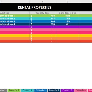 Rental Property spreadsheets track income expenses 1 20 investment properties manager use Microsoft Excel Google Sheets or Numbers for Mac image 2