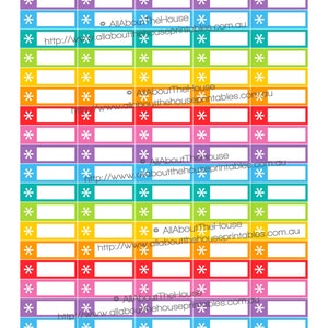 Asterisk Planner Stickers Printable to do reminder Calendar Organize  1.5" w x 0.5" made for Erin Condren ECLP Plum Paper any planner OL014