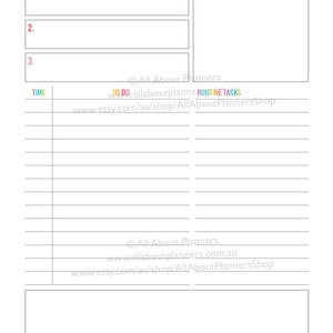 Daily planner printable overview insert editable refill to do quarterly goals overview future log US letter size resize a5 half junior image 5