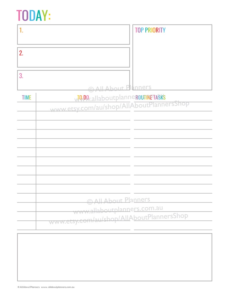 Daily planner printable overview insert editable refill to do quarterly goals overview future log US letter size resize a5 half junior image 5