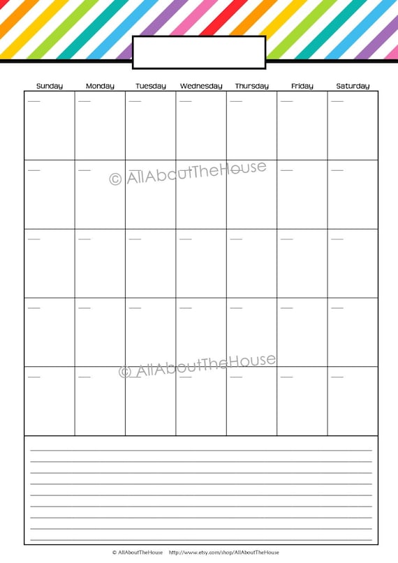 Planner Binder Calendar Day Planner Printable Day to a Page - Etsy
