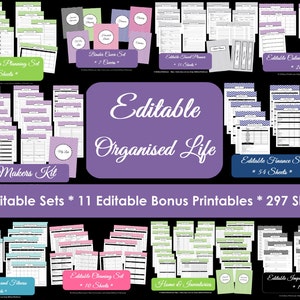 EDITABLE Household Binder Printables Home Binder Cover Organisation ...