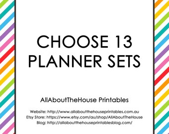 Choose 13 Planner Printable Sets - Create Your Own Planner and/or household binder - PDF - Chevron - Instant Download - Some Sets Editable