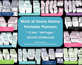 Work at Home Mama printable planner inserts diy Household Binder Home Management etsy Business Planner PDF craft show taxes budgeting