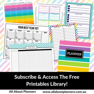 Weekly planner printable overview insert editable refill to do quarterly goals overview future log US letter size resize a5 half junior afbeelding 7