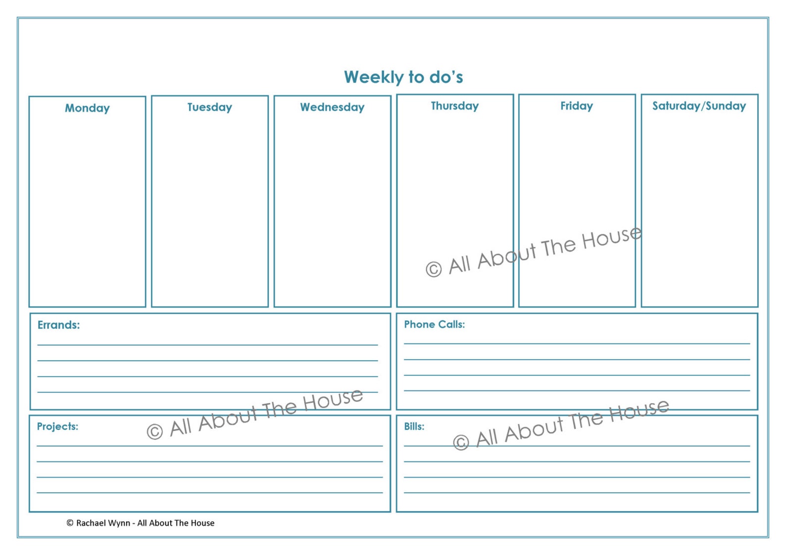 To Do's Printables to Do Lists Organisation Household Binder 18 Sheets ...