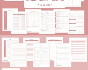 Health and Fitness & Personal Set Printables - Home Organisation - Household Binder - 22 sheets - 2 Value Packs