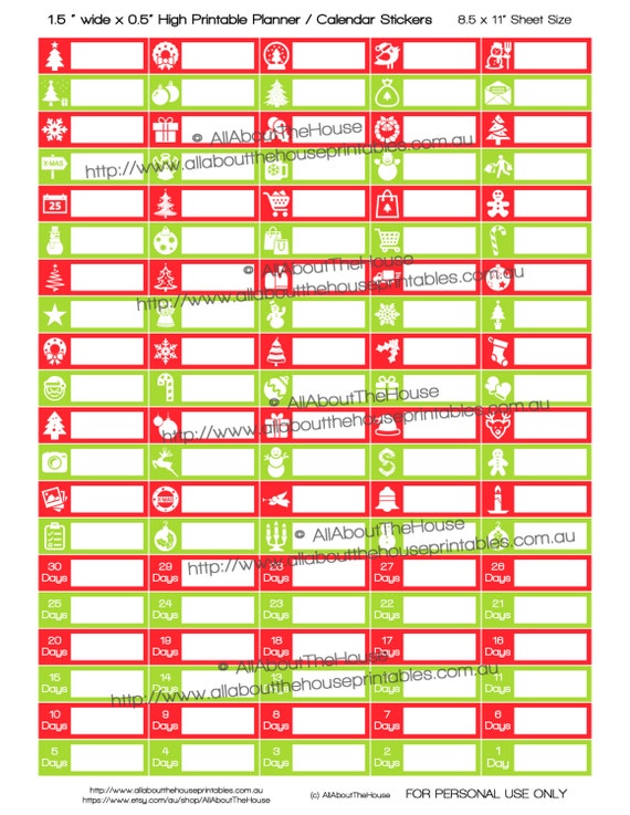 Christmas Planner Stickers Printable To Do Checklist Holiday Seasonal