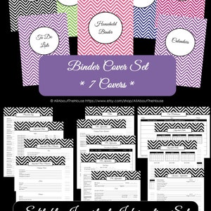 Household Binder Printables Home Binder Cover Organisation Family Planner Mega Day Planner Pdf Printable Chevron Printable Perpetual Planner image 3