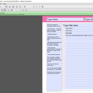 Note taking template printable planner or digital planning bullet journal graph lined checklist to do cornell US letter size can resize image 3