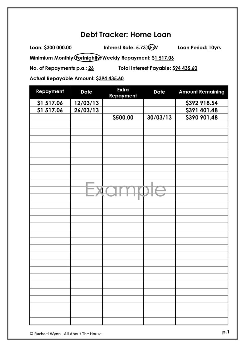 Finance Organisation Printables Household Binder 33 sheets Budget Debt tracker paid bills checklist spending record calendar image 4