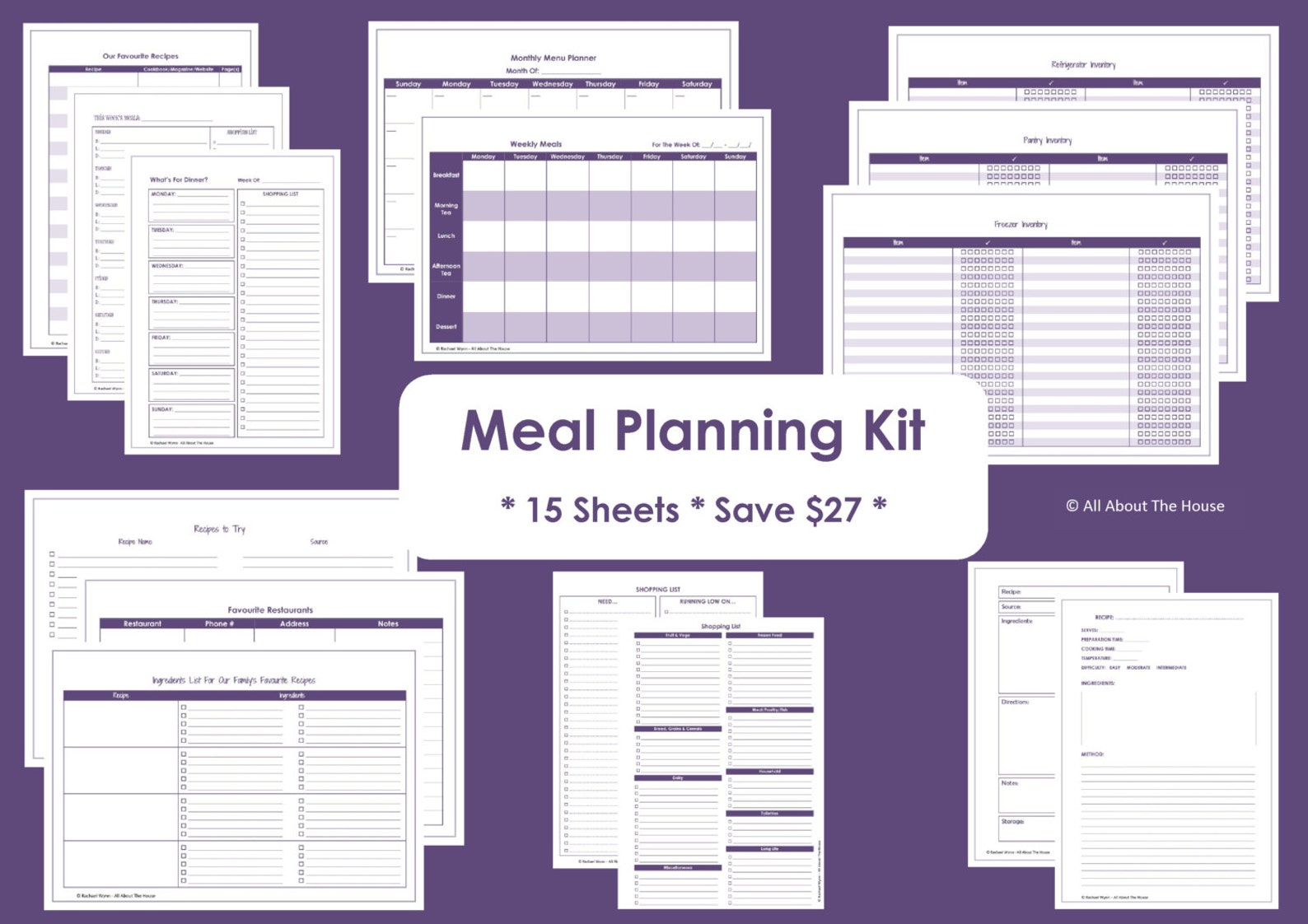 Menu Planner Printables Meal Planning Organisation Etsy menu-planner-printables-meal-planning-organisation-etsy