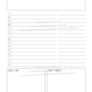 Daily planner printable overview insert editable refill to do quarterly goals overview future log US letter size resize a5 half junior image 2