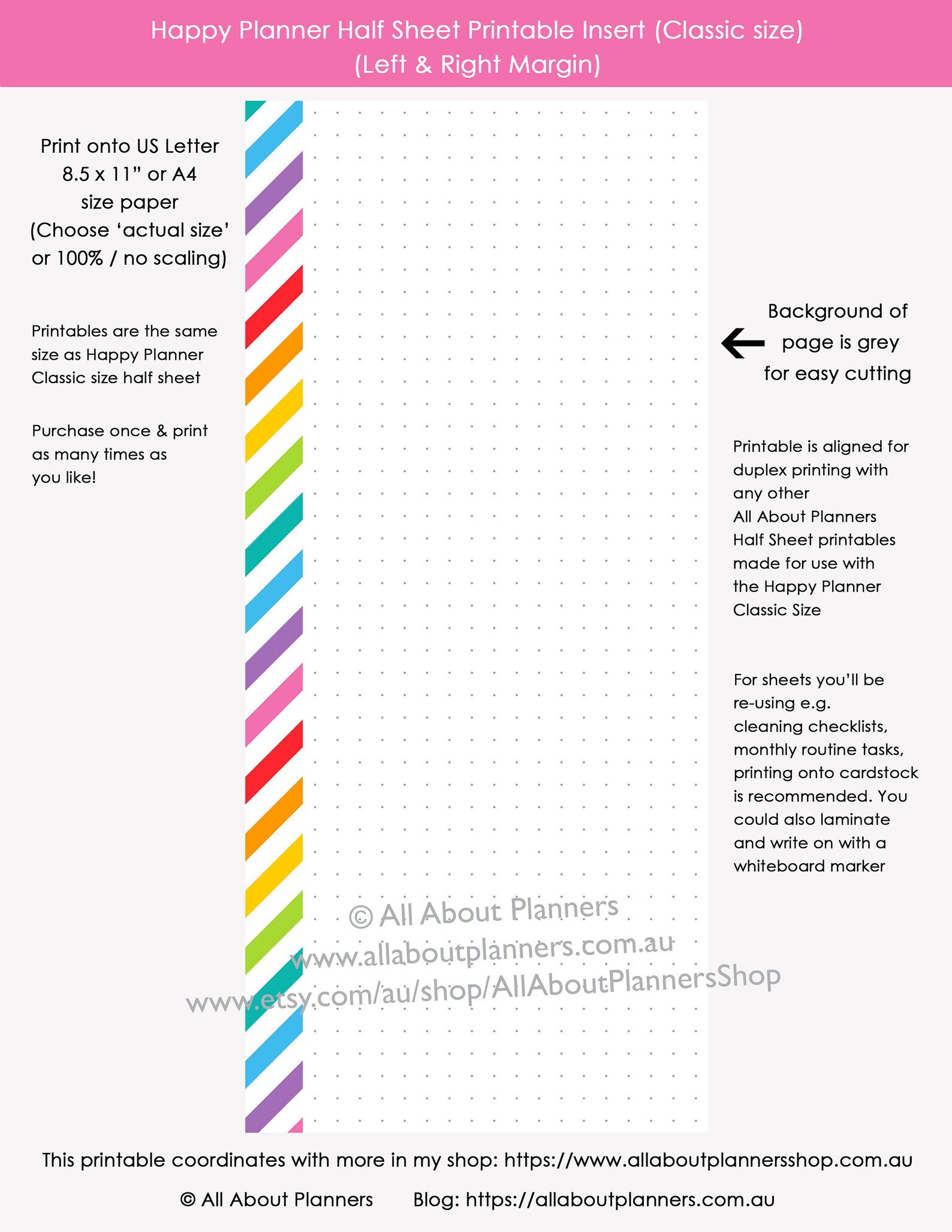 MAMBI Half Sheet Printable Planner Insert Classic Size Refill - Etsy