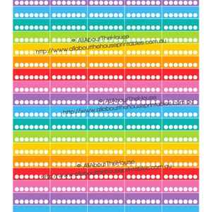 Habit Planner Stickers Printable daily weekly routine 1.5wx0.5 Rainbow Planner Weekly Tasks made for Erin Condren ECLP Plum Paper Sidebar image 2