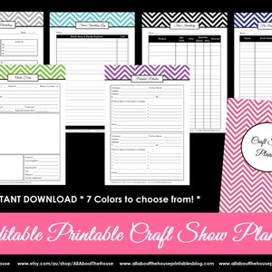 Craft Show Planner, trade show, market, handmade, creative business, entrepreneur, holiday, direct sales, booth, stall, DIY, printable image 4