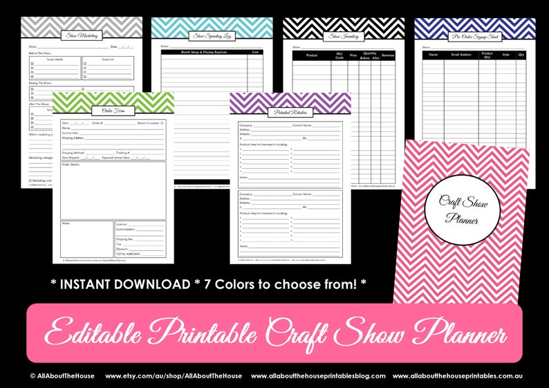 Craft Show Planner, trade show, market, handmade, creative business, entrepreneur, holiday, direct sales, booth, stall, DIY, printable image 4