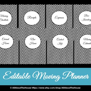 GREEN EDITABLE Moving Planner Checklist Binder Printable Chevron ...