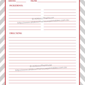 EDITABLE Recipe Binder Printables Recipe Sheet Recipe Card Recipes to Try Template PDF Editable Binder Cover Spine Favorite Recipes Preppy zdjęcie 5