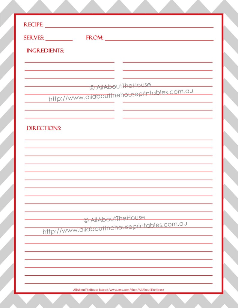 EDITABLE Recipe Binder Printables Recipe Sheet Recipe Card Recipes to Try Template PDF Editable Binder Cover Spine Favorite Recipes Preppy zdjęcie 5