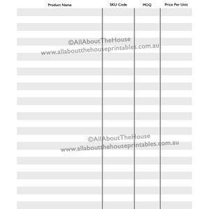 Catalogue template line sheet wholesale retail pricing customisable small business market photoshop psd affinity editable template form image 3