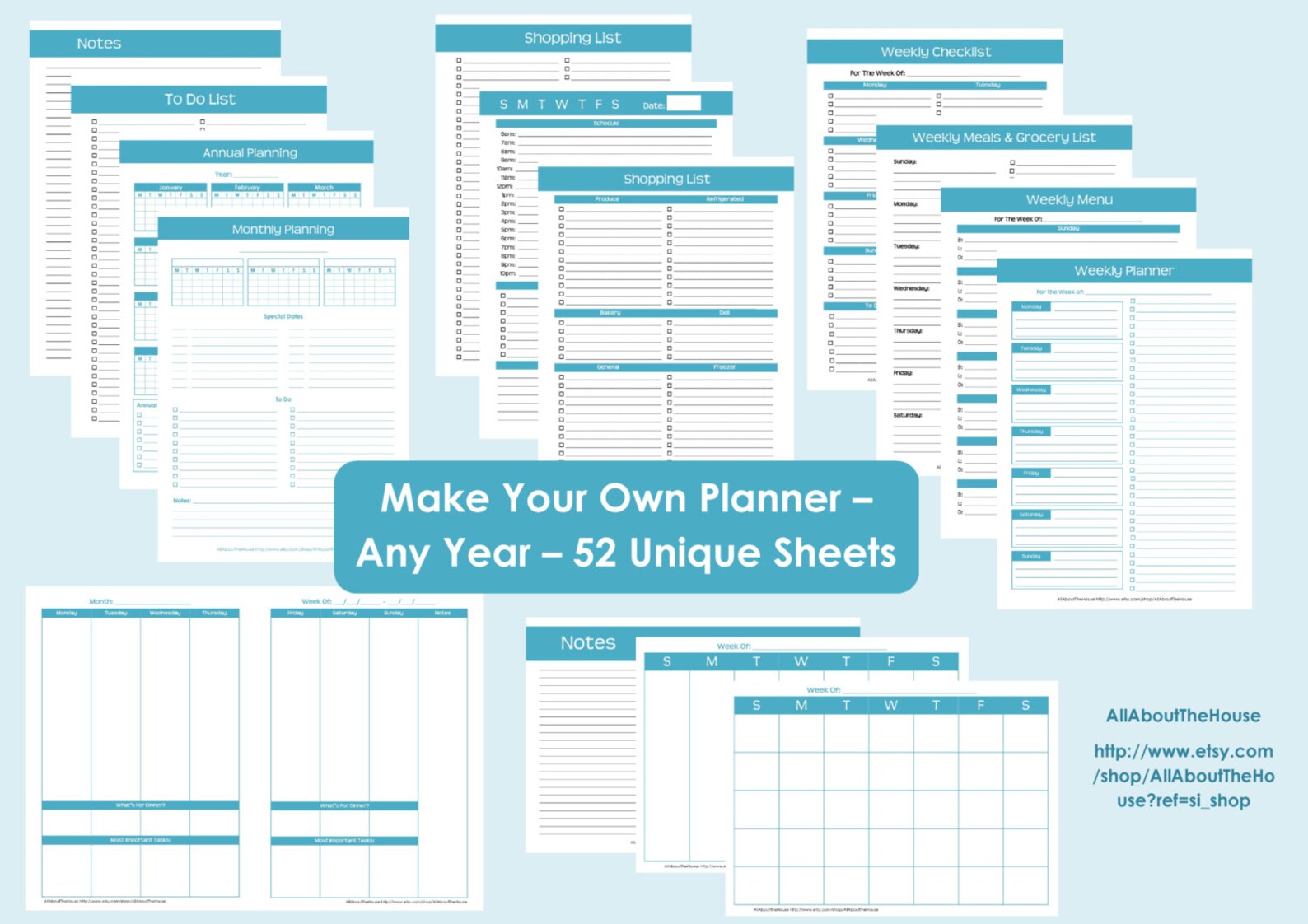 Printable Planner Personalised Diary Planner Agenda Any Year Build Your ...