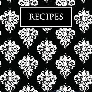 EDITABLE Recipe Binder Printables Recipe Sheet Recipe Card Recipes to Try Template PDF Editable Binder Cover Spine Favorite Recipes Damask image 2