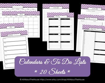 LIGHT BLUE To Do List and Calendar Perpetual Household Binder Chevron Printable Shopping List Grocery Day Planner 2015 and beyond Instant Dl