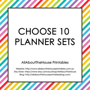 Choose 10 Planner Printable Sets Create Your Own Planner and/or household binder PDF Chevron Instant Download Some Sets Editable image 1