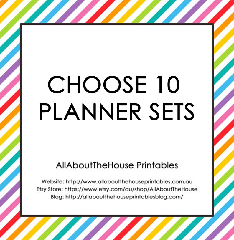 Choose 10 Planner Printable Sets Create Your Own Planner and/or household binder PDF Chevron Instant Download Some Sets Editable image 1