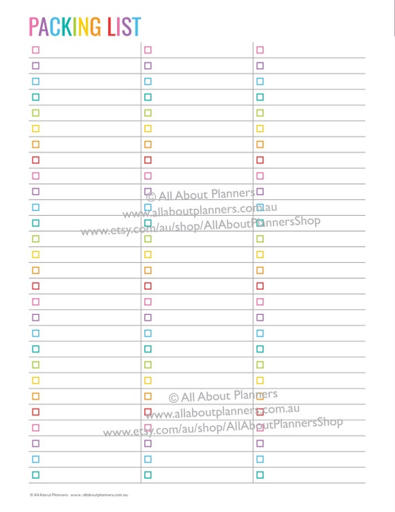 Shopping List Inserts for Personal Size Planners