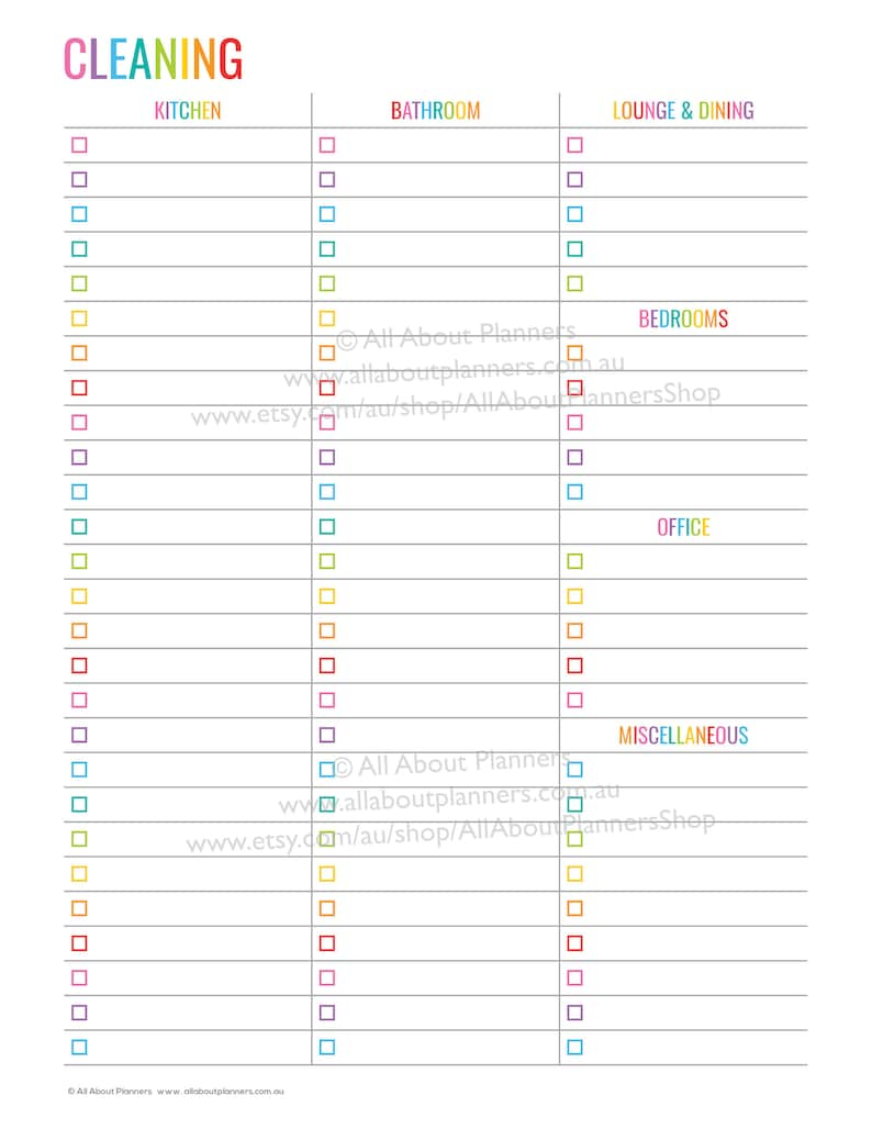 checklist printable planner insert editable refill to do shopping grocery task organizer agenda US letter size resize a5 personal size half image 3