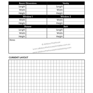 Bathroom remodel checklist planner printable renovation home improvement diy inspiration budget layout editable template pdf digital instant image 2