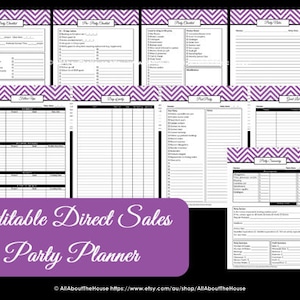Direct Sales Party Checklist Planner Editable Business Planner Printables Organize any direct sales consultant Pdf Instant DL image 1