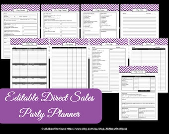 Direct Sales Party Checklist Planner Editable Business Planner Printables Organize any direct sales consultant Pdf Instant DL