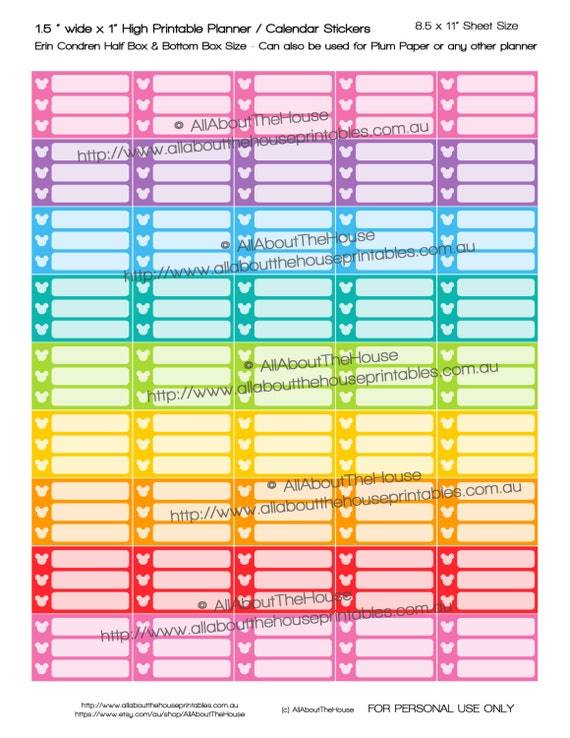Mouse Head Half Box Check List Basics Planner Stickers