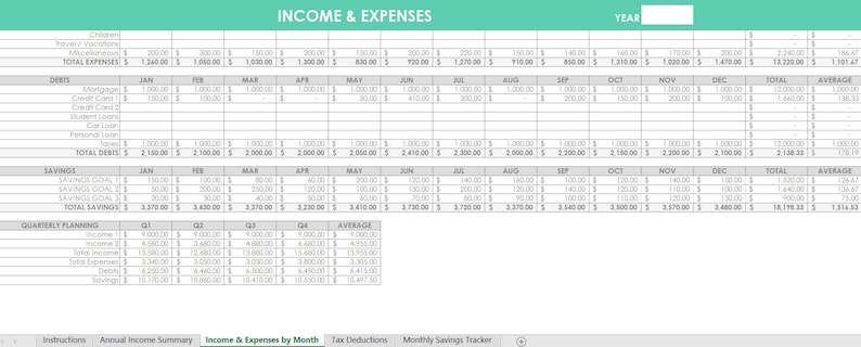 Personal budgeting excel spreadsheets income expenses tracking finance spending family actual vs. budget monthly google docs home planner image 3