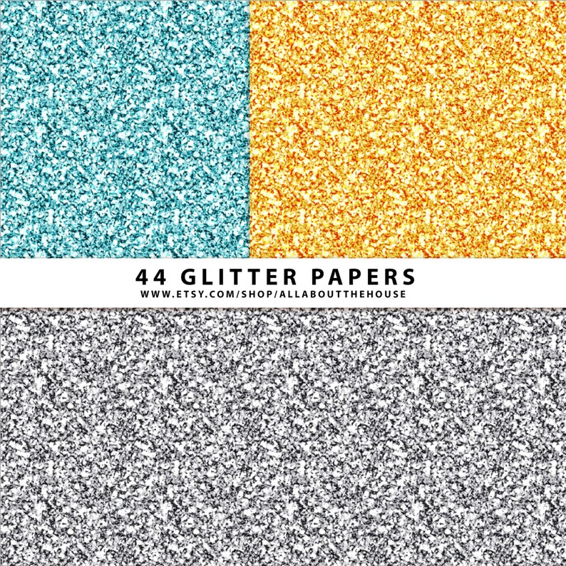 44 Glitter Digital Papers - Glitter Texture - Christmas - Silver - Gold ...