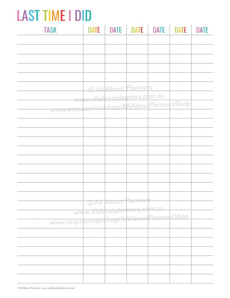 Last time I did routine habits planner editable printable reminder cleanng insert list refill US letter size resize a5 personal size half image 2