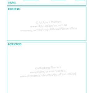 EDITABLE Printable recipe card, Template, pdf, sheet, recipe page, Recipe Organisation, Recipe Box, cook book, cooking printable, kitchen image 8