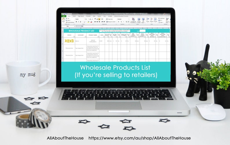 Inventory spreadsheet etsy seller tool shop management supplies materials cost of goods sold wholesale retail pricing worksheet excel forms image 5