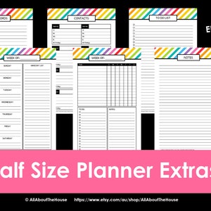 HALF SIZE Printable Planner Daily Planner Weekly Planner Calendar Diary PDF Editable Day Agenda ...