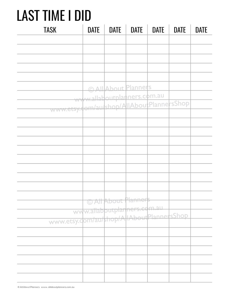 Last time I did routine habits planner editable printable reminder cleanng insert list refill US letter size resize a5 personal size half image 3