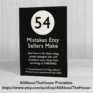 Etsy Business Ebook 54 Mistakes etsy sellers make entrepreneur, etsypreneur, success, ultimate guide, printable, Business tool, Online Store image 1