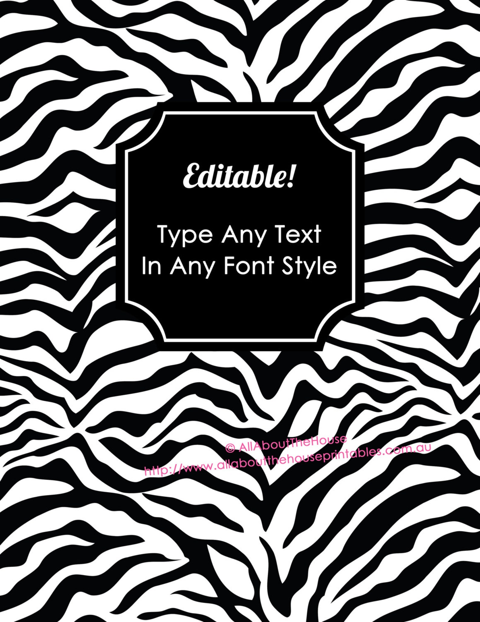 Editable Printable Monogram Binder Cover and Spine Chevron - Etsy