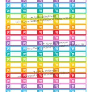Grocery spending planner Stickers Printable Calendar Organize  1.5" w x 0.5" made for Erin Condren ECLP Plum Paper or any other planner